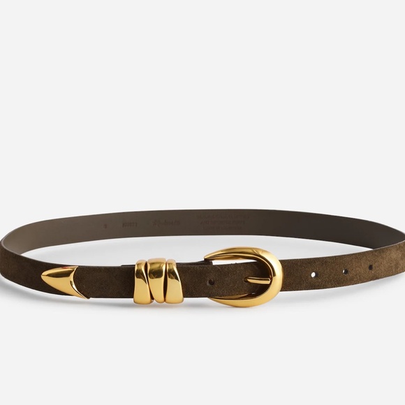 Madewell Accessories - Madewell Triple Metal Keeper Belt in Shaded Olive